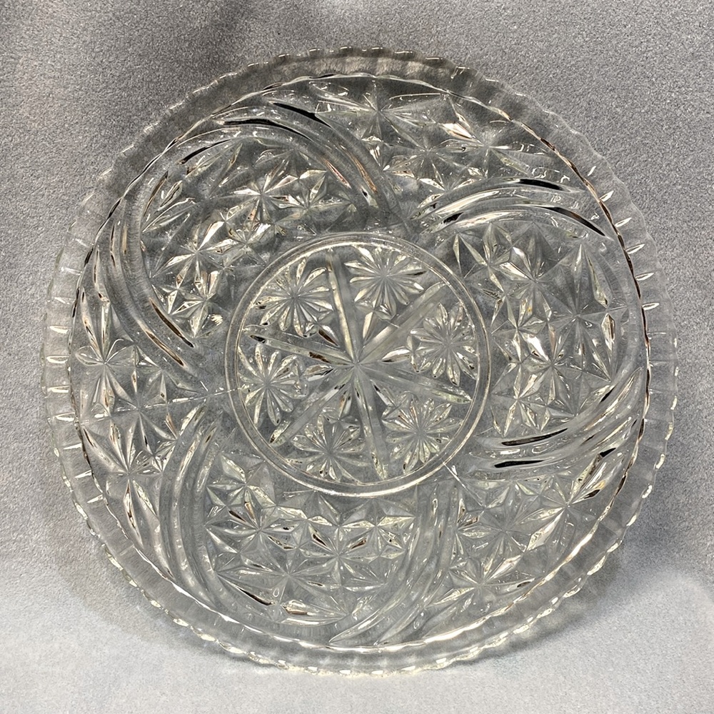 Vintage Stars and Bars Serving Platter Anchor Hocking Glass 1924-1965